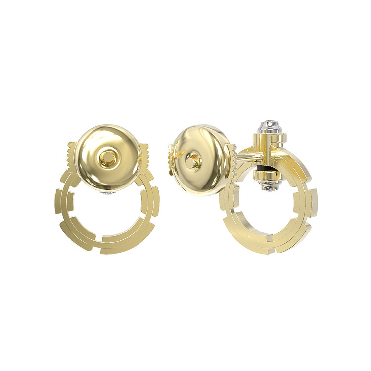 Серьги из лимонного золота c бриллиантами и ониксом