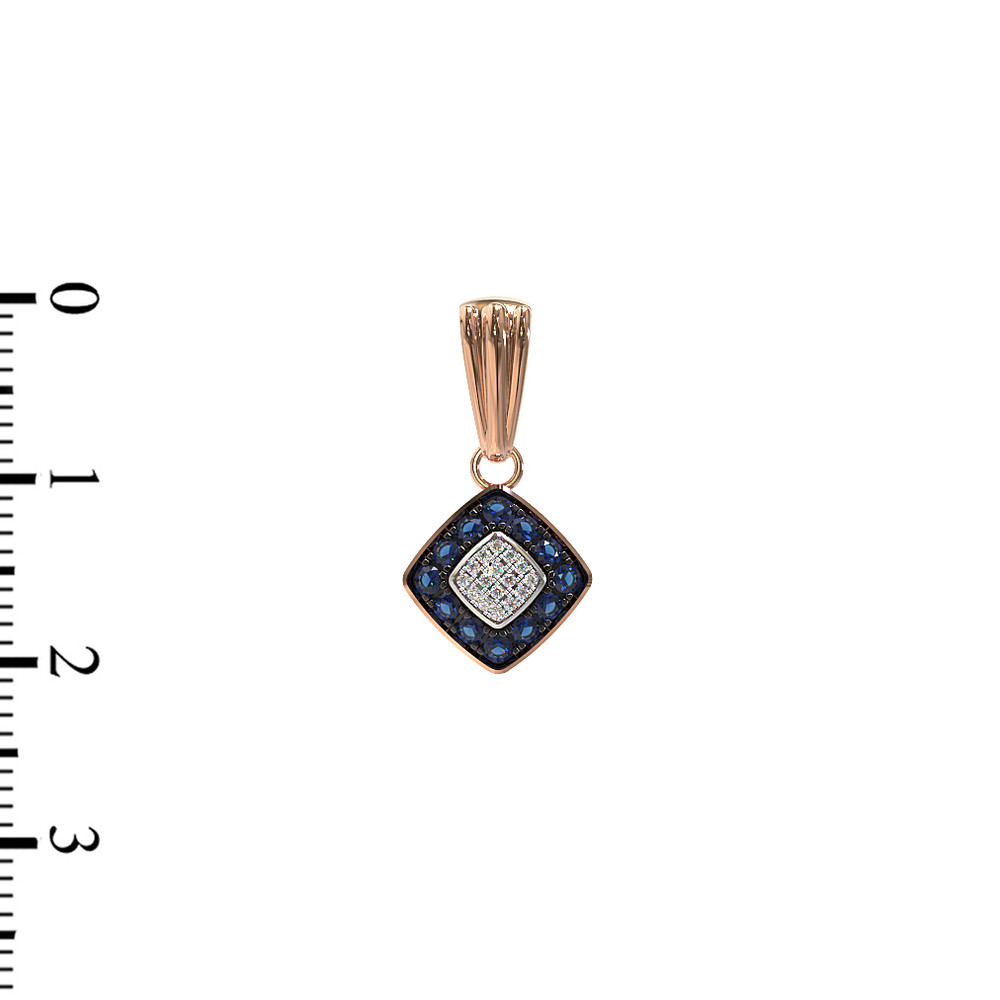 Подвеска из золота c бриллиантами и сапфиром