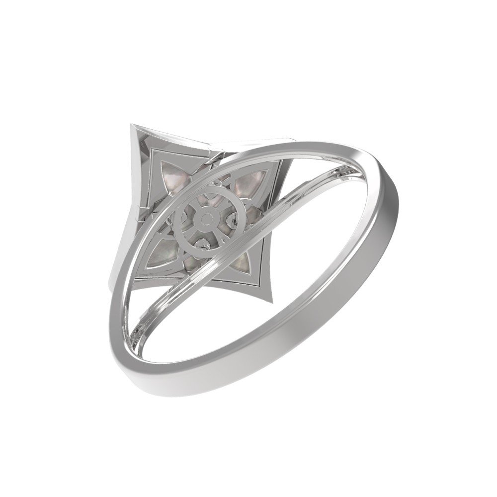 Кольцо из белого золота c перламутром