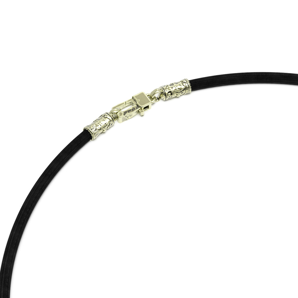 Шнурок шёлковый из зелёного золота c шёлковым шнурком