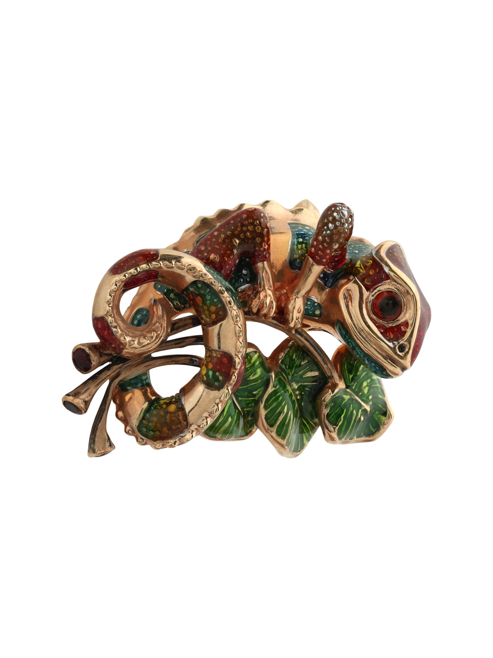 Подвеска из золота c эмаль и гранатом