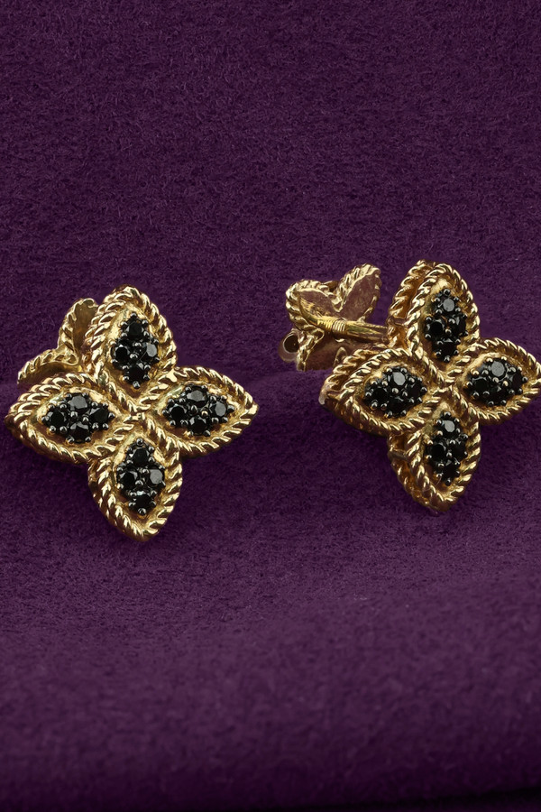 Серьги из лимонного золота c бриллиантами