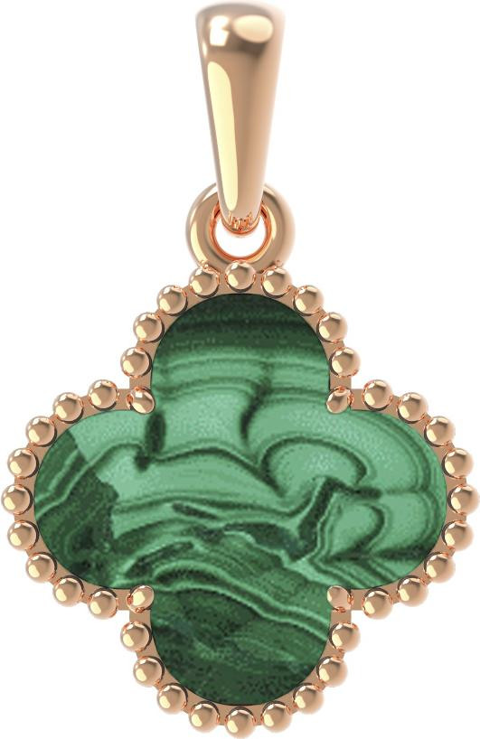 Подвеска из золота c малахитом