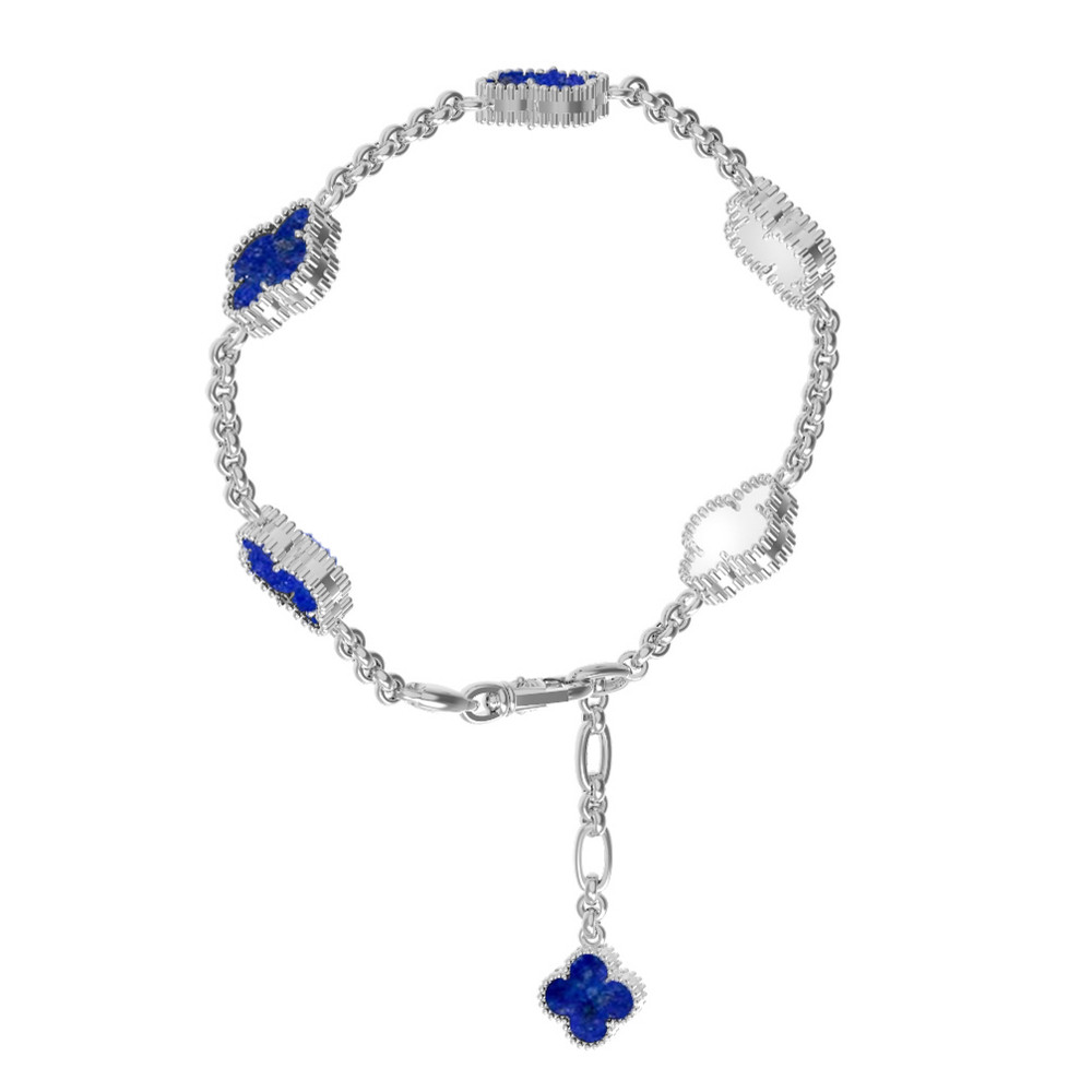 Браслет из белого золота c лазуритом и перламутром