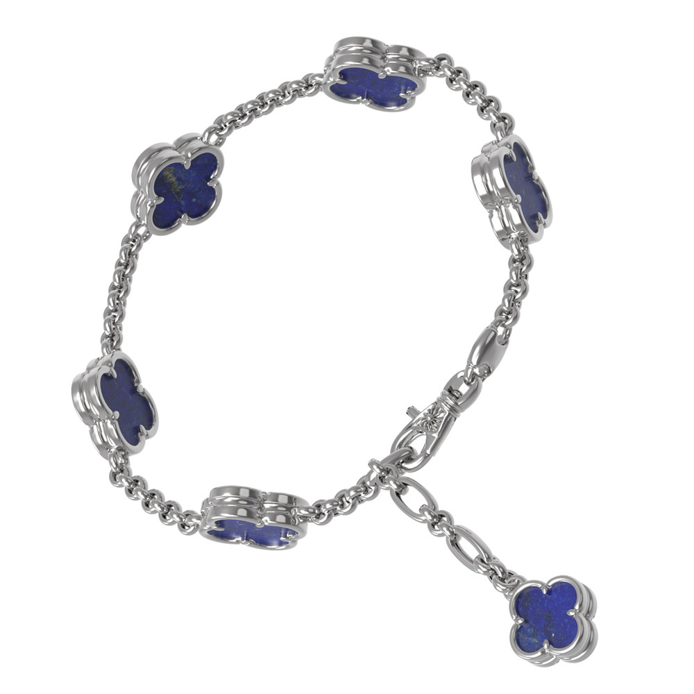 Браслет из белого золота c лазуритом