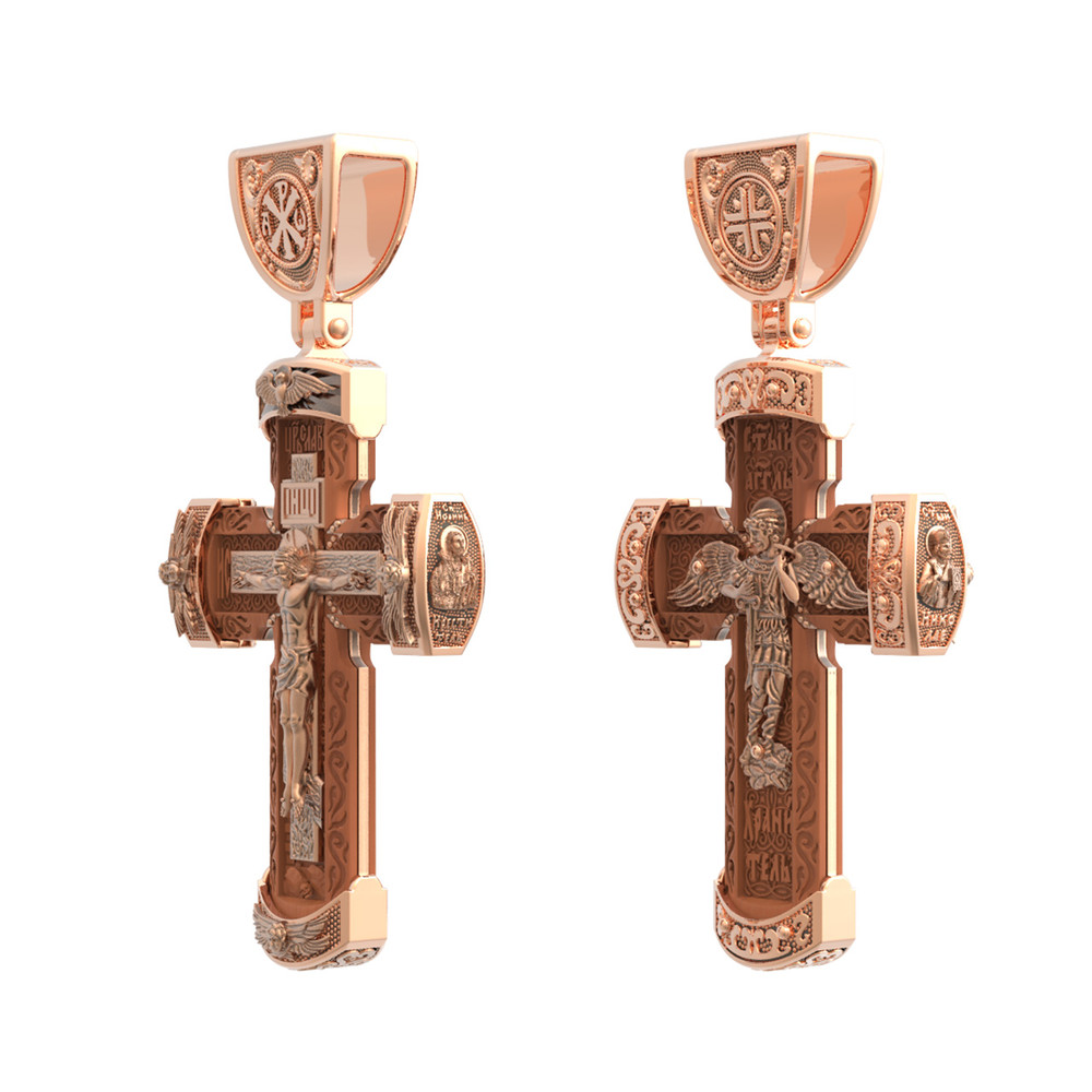 Крест из золота c деревом груши