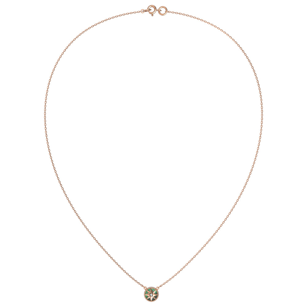 Колье из золота c бриллиантами и малахитом