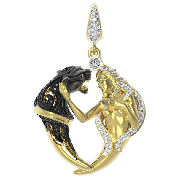 Подвеска из лимонного золота c фианитом