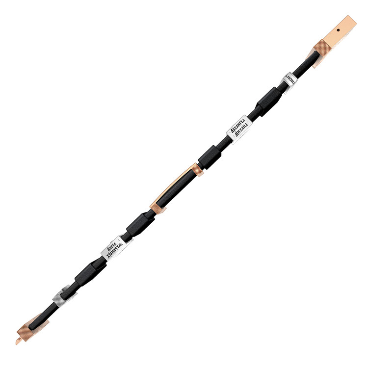 Браслет из золота c кожаным шнурком