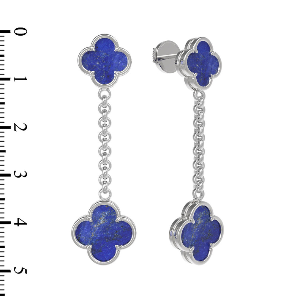 Серьги из белого золота c лазуритом