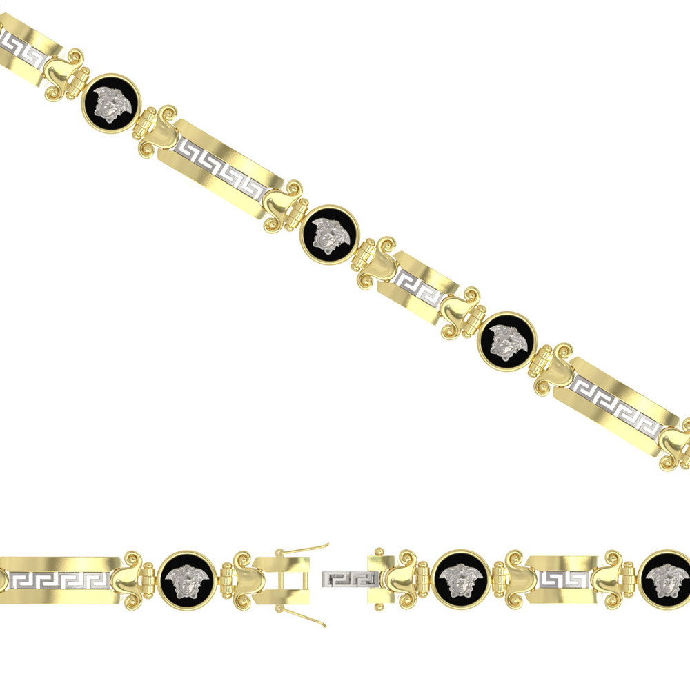 Браслет из лимонного золота c ониксом