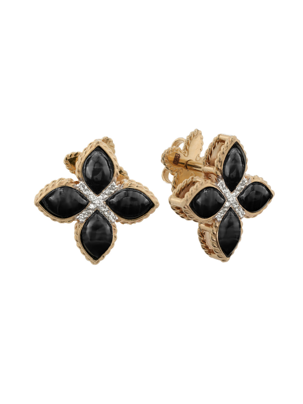 Серьги из золота c бриллиантами и ониксом