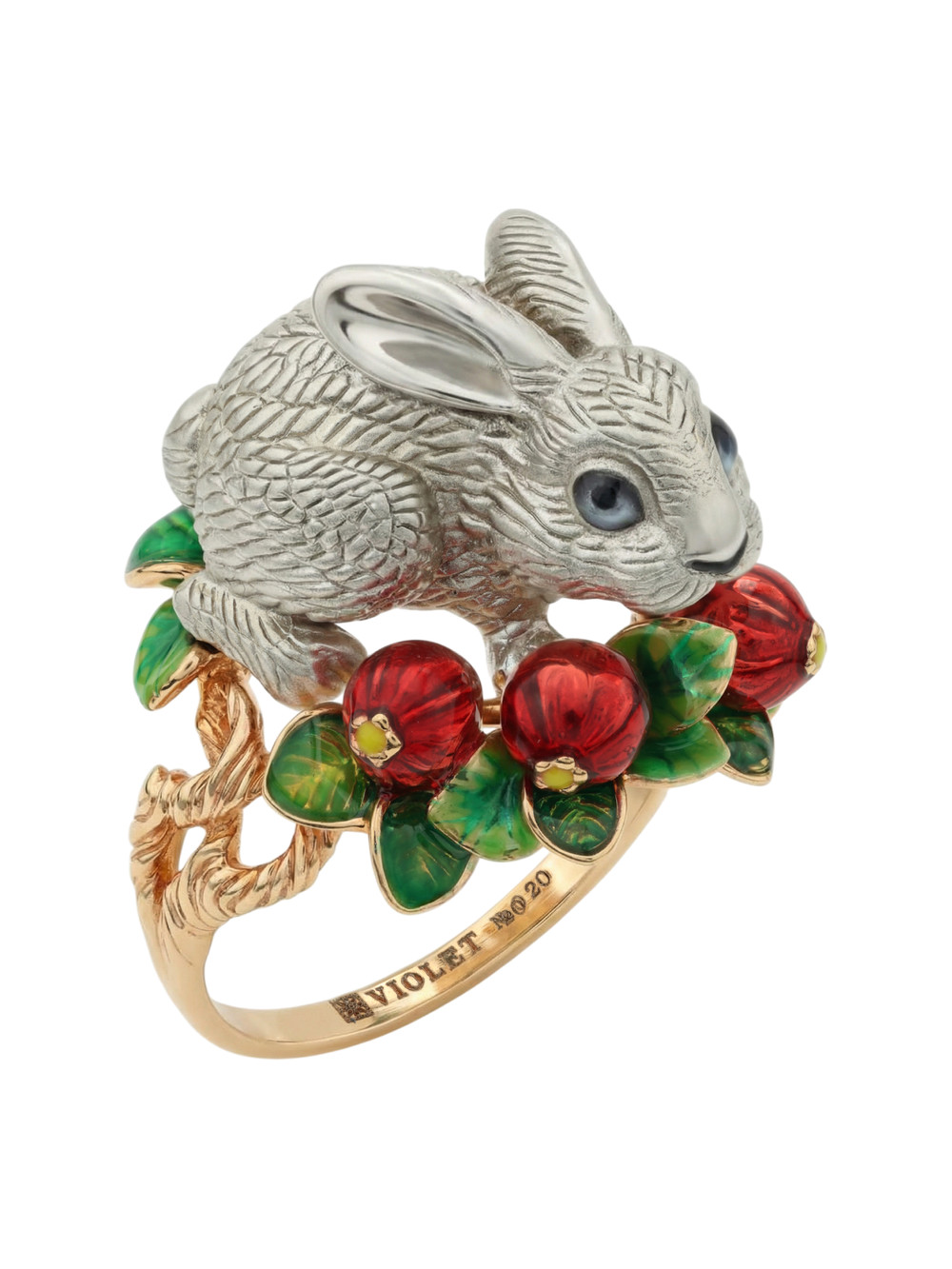 Кольцо из золота c эмаль