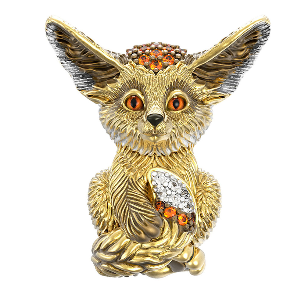 Подвеска из лимонного золота c эмаль и фианитом