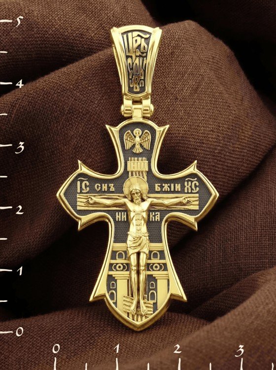 Крест из лимонного золота