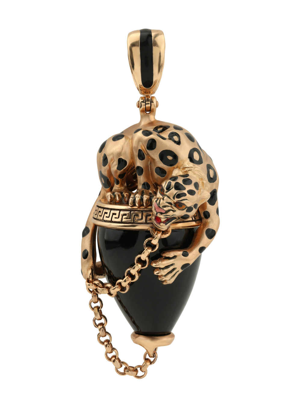 Подвеска из золота c эмаль и ониксом