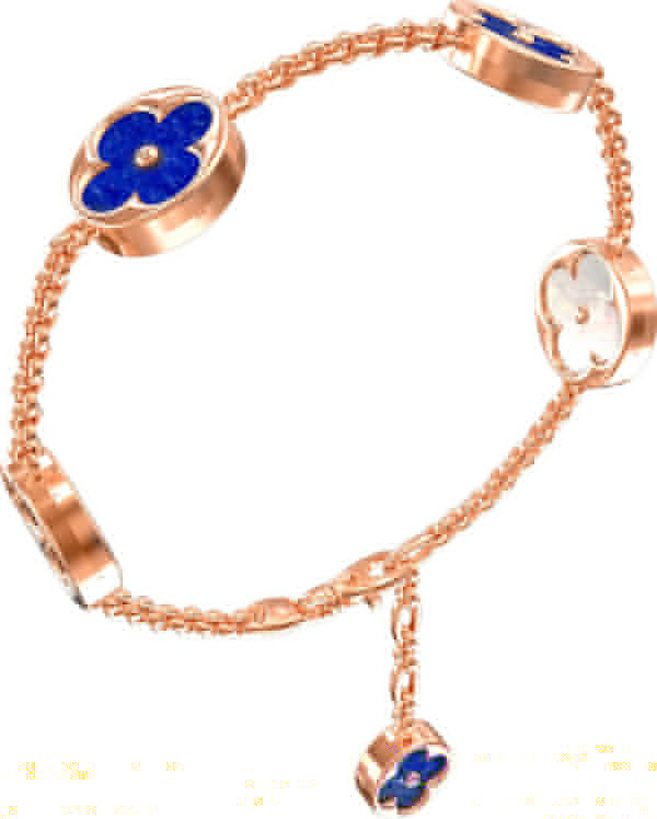 Браслет из золота c лазуритом и перламутром