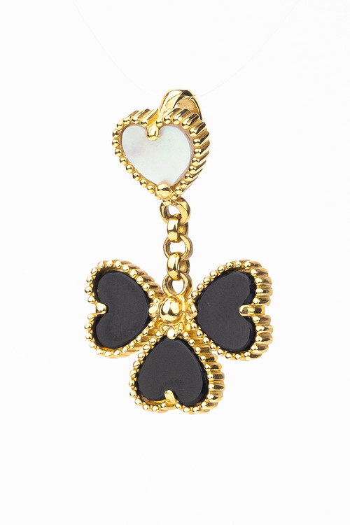 Подвеска из лимонного золота c ониксом и перламутром