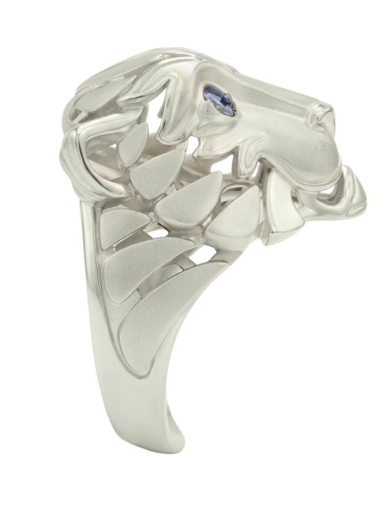 Кольцо из белого золота c сапфиром и рубином