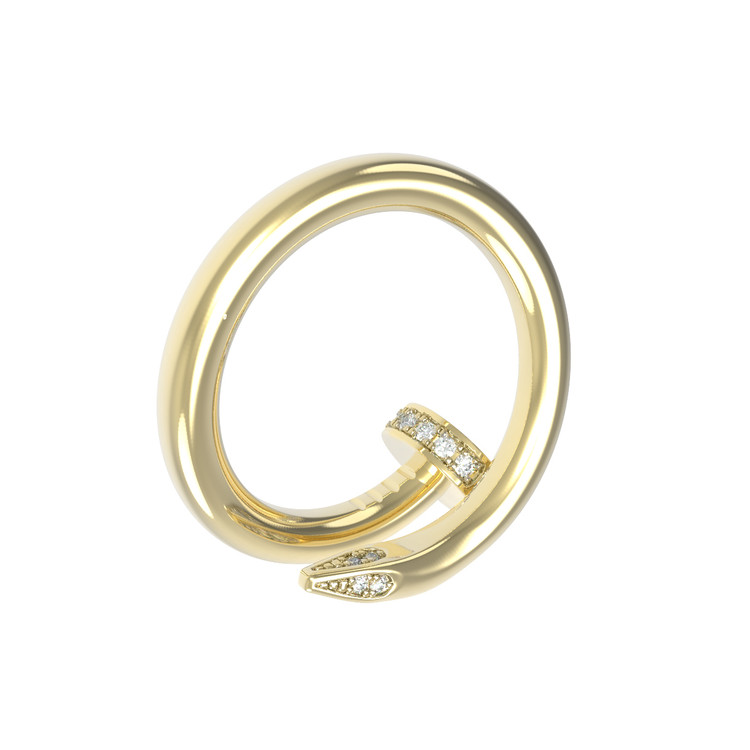 Кольцо из лимонного золота c бриллиантами