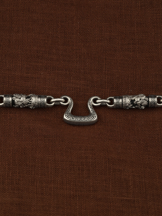 Цепь из белого золота c эмалью и эбеновым деревом