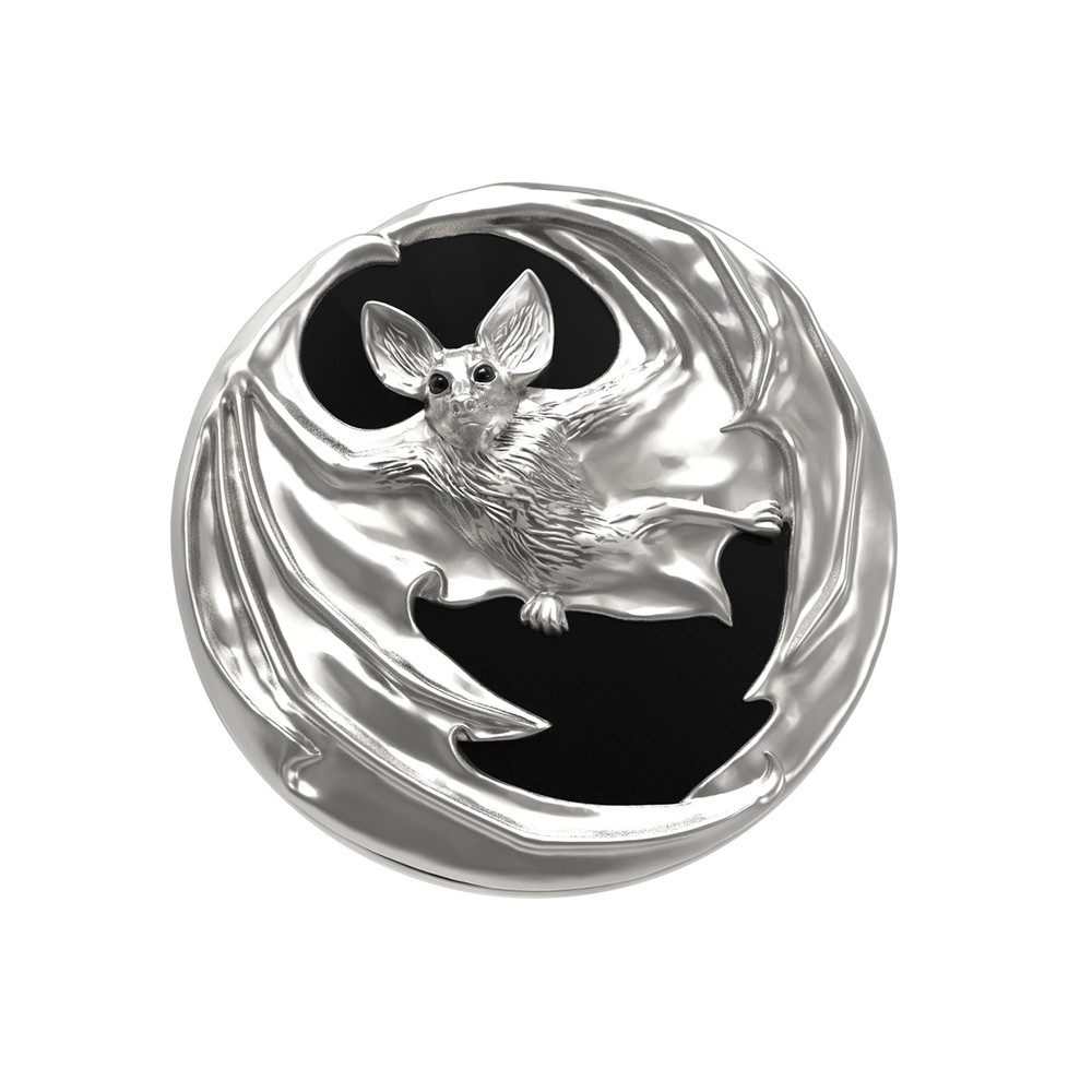 Кольцо из белого золота c эмалью и ониксом