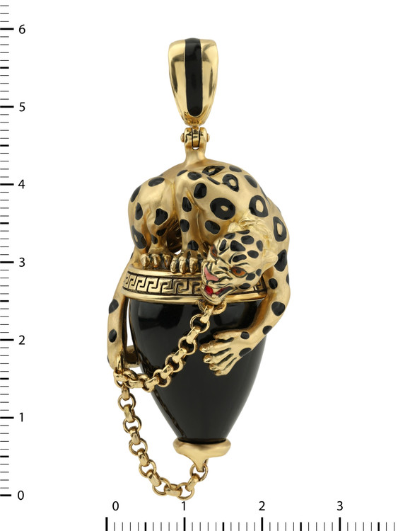 Подвеска из лимонного золота c эмаль и ониксом