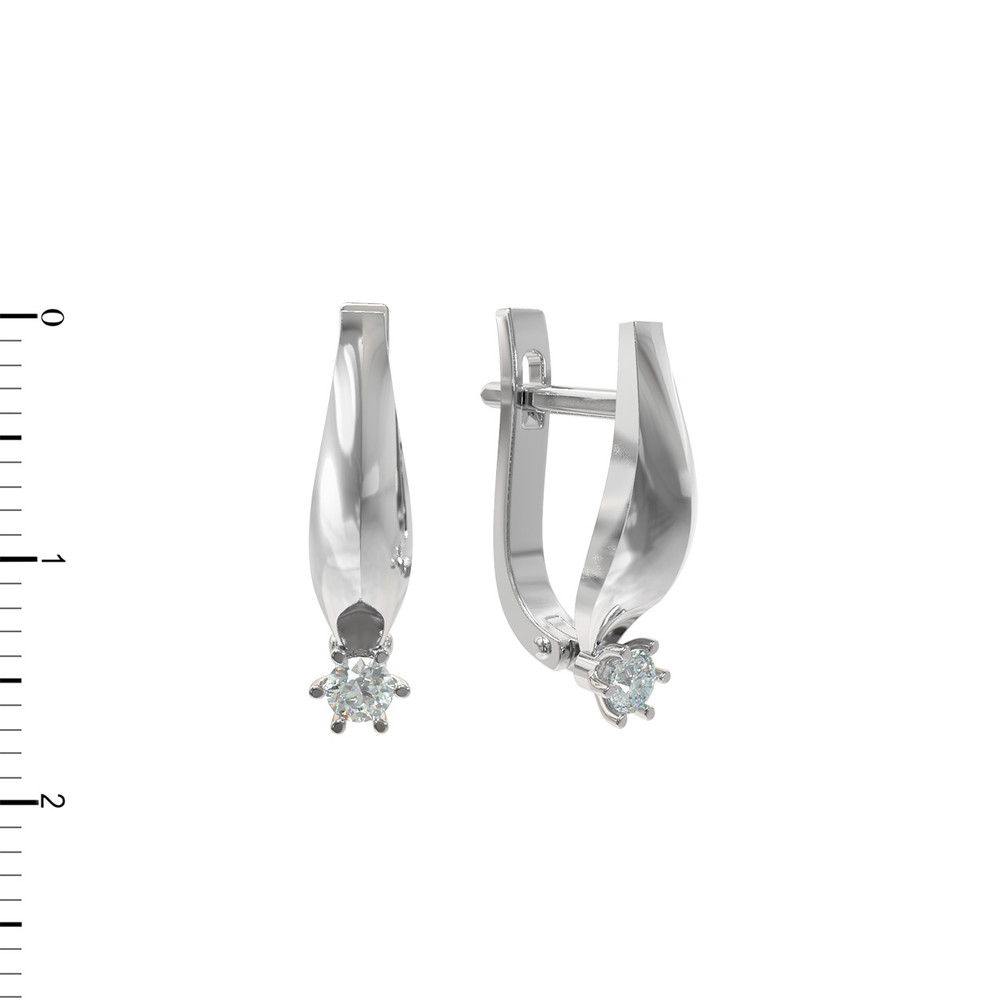 Серьги из белого золота c бриллиантами