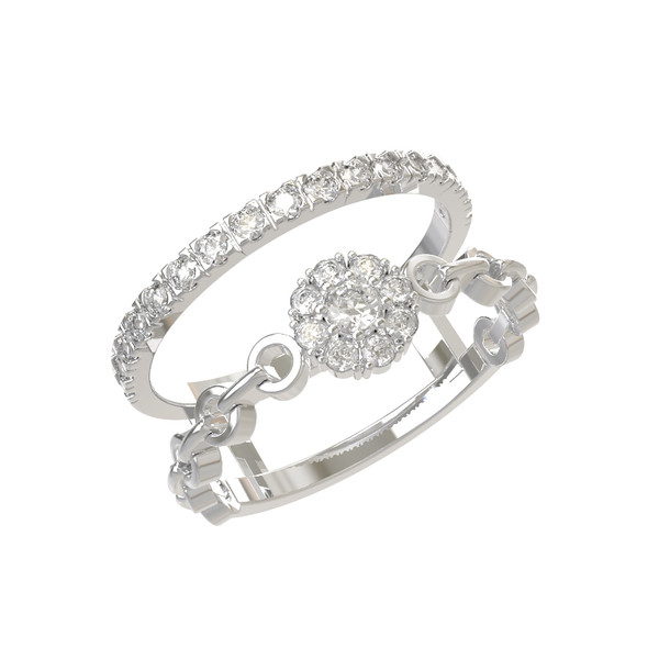 Кольцо из белого золота c бриллиантами