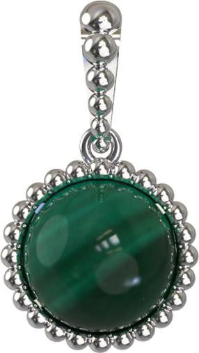 Подвеска из белого золота c малахитом