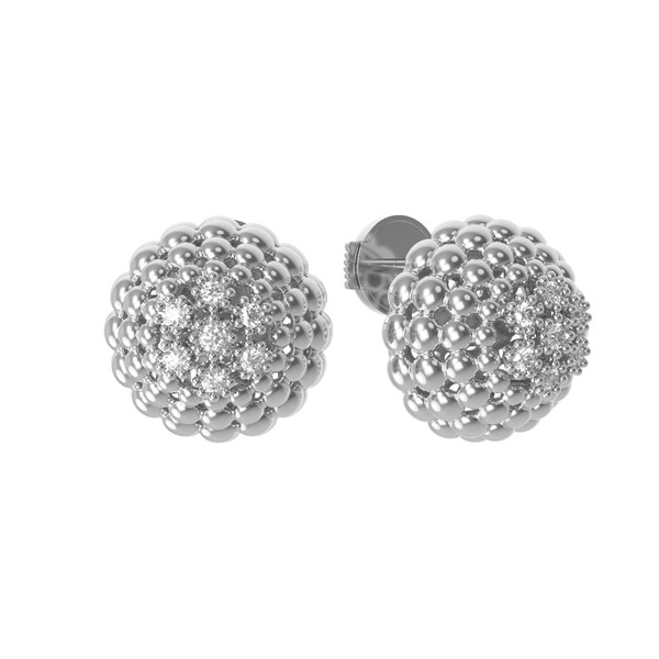 Серьги из белого золота c бриллиантами