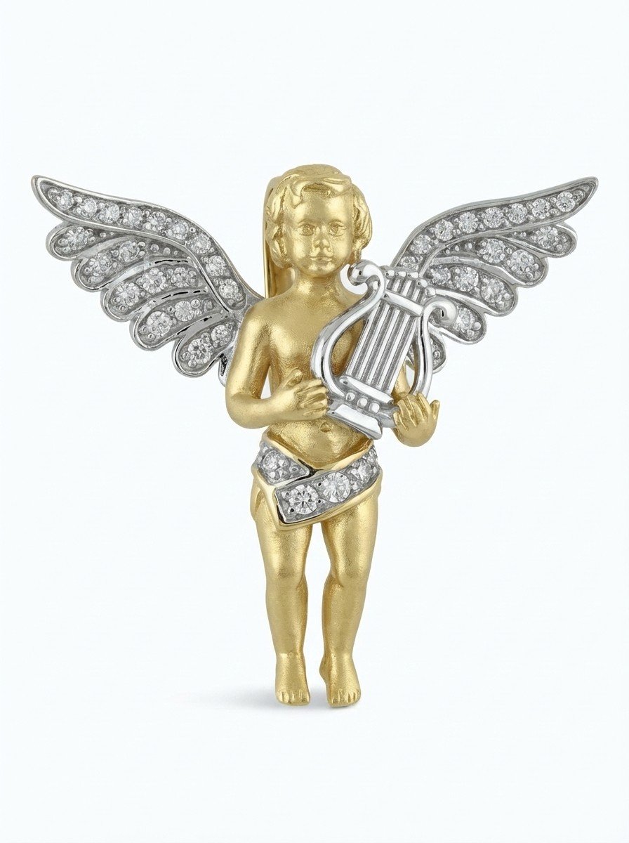 Подвеска из лимонного золота c фианитом