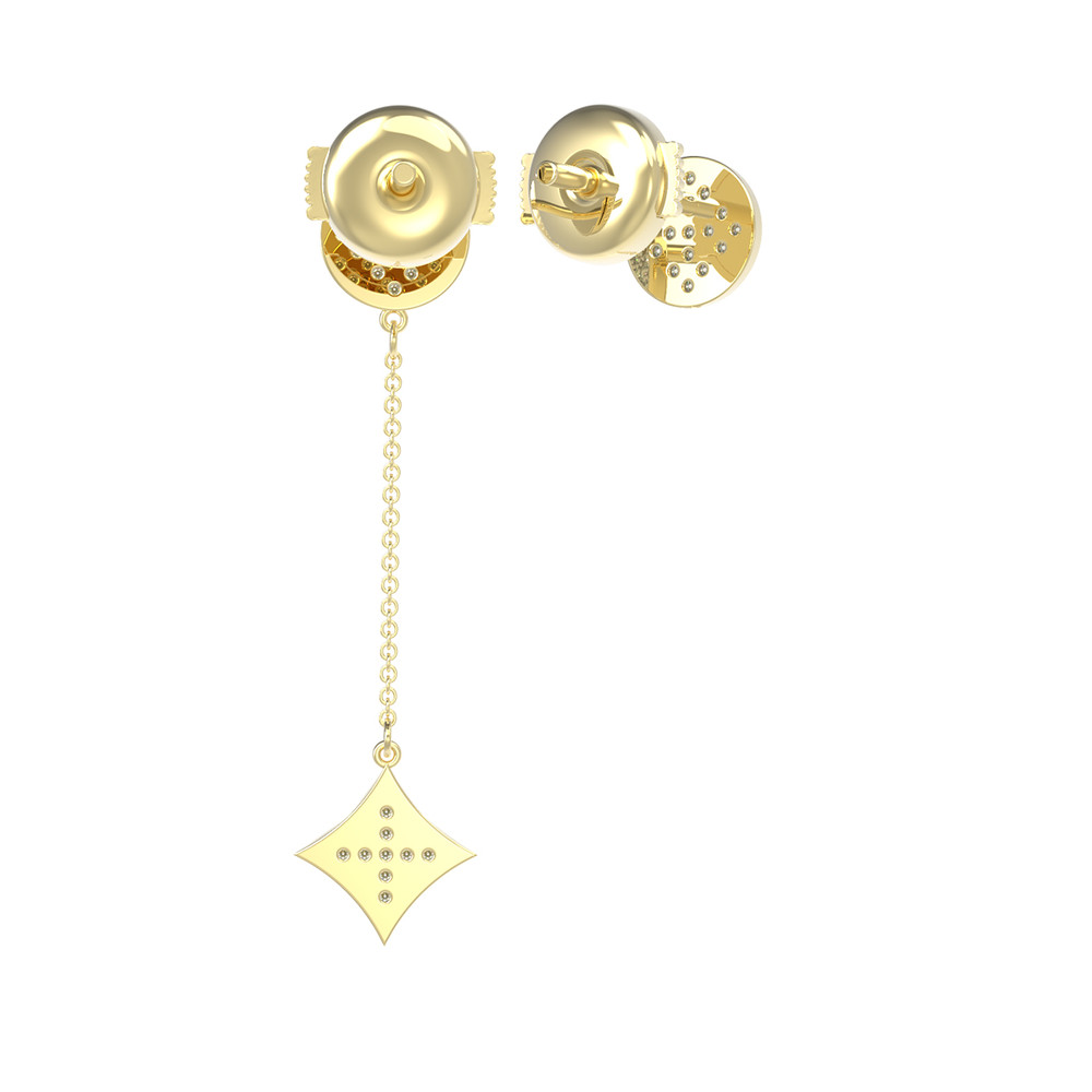 Серьги из лимонного золота c бриллиантами