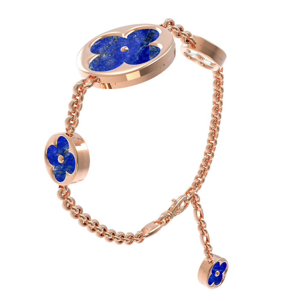 Браслет из золота c лазуритом и перламутром