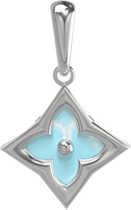 Подвеска из белого золота c бирюзой