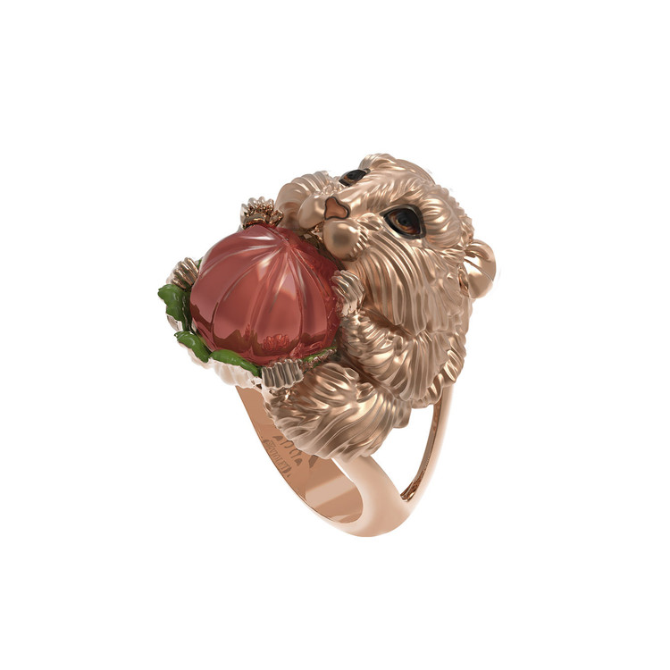 Кольцо из золота c эмаль