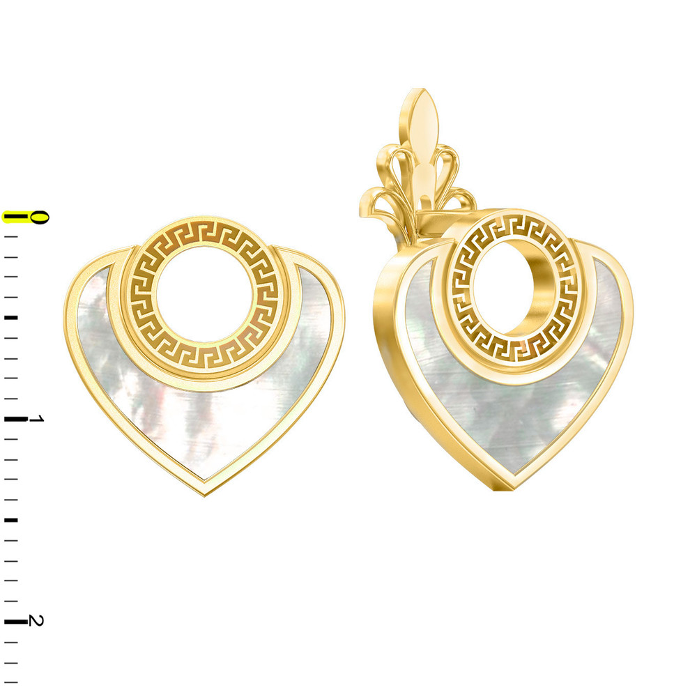 Серьги из лимонного золота c перламутром