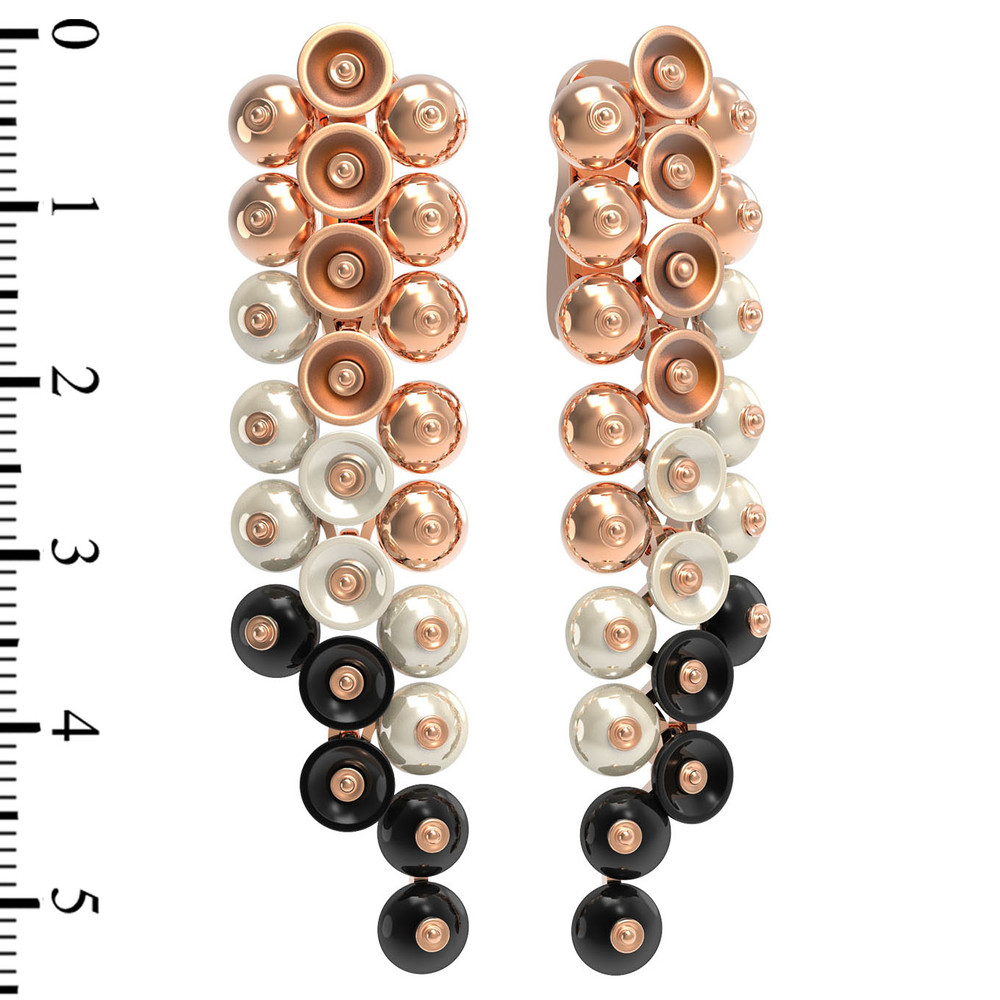 Серьги из золота c ониксом и перламутром