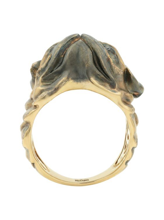 Кольцо из лимонного золота c эмаль