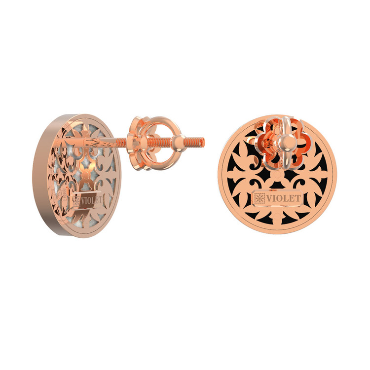 Серьги из золота c ониксом и перламутром