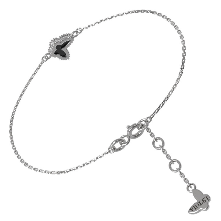 Браслет из белого золота c ониксом