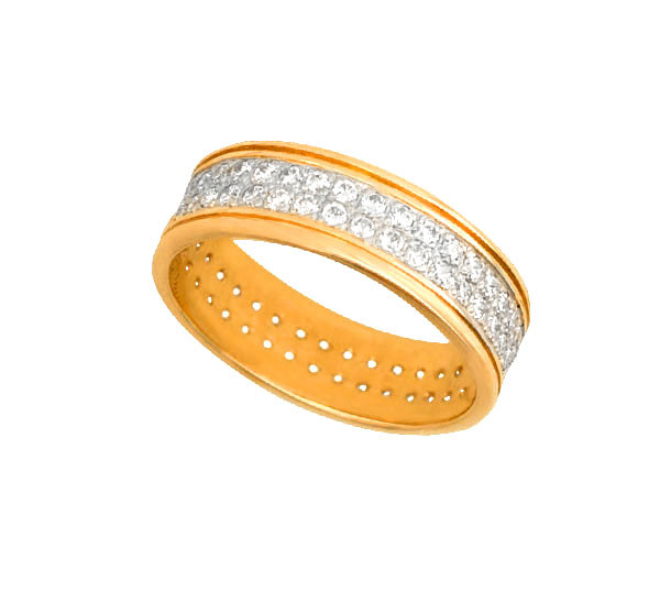 Кольцо из лимонного золота c фианитом