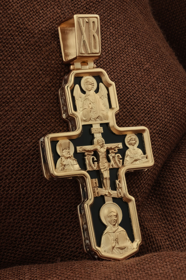 Крест из золота c ониксом