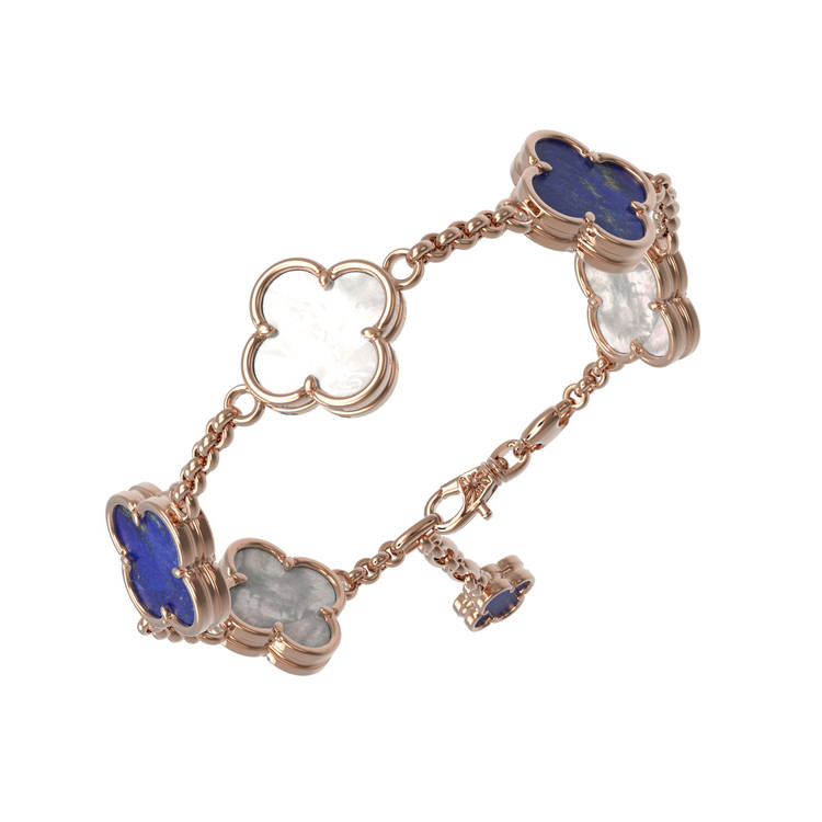 Браслет из золота c лазуритом и перламутром