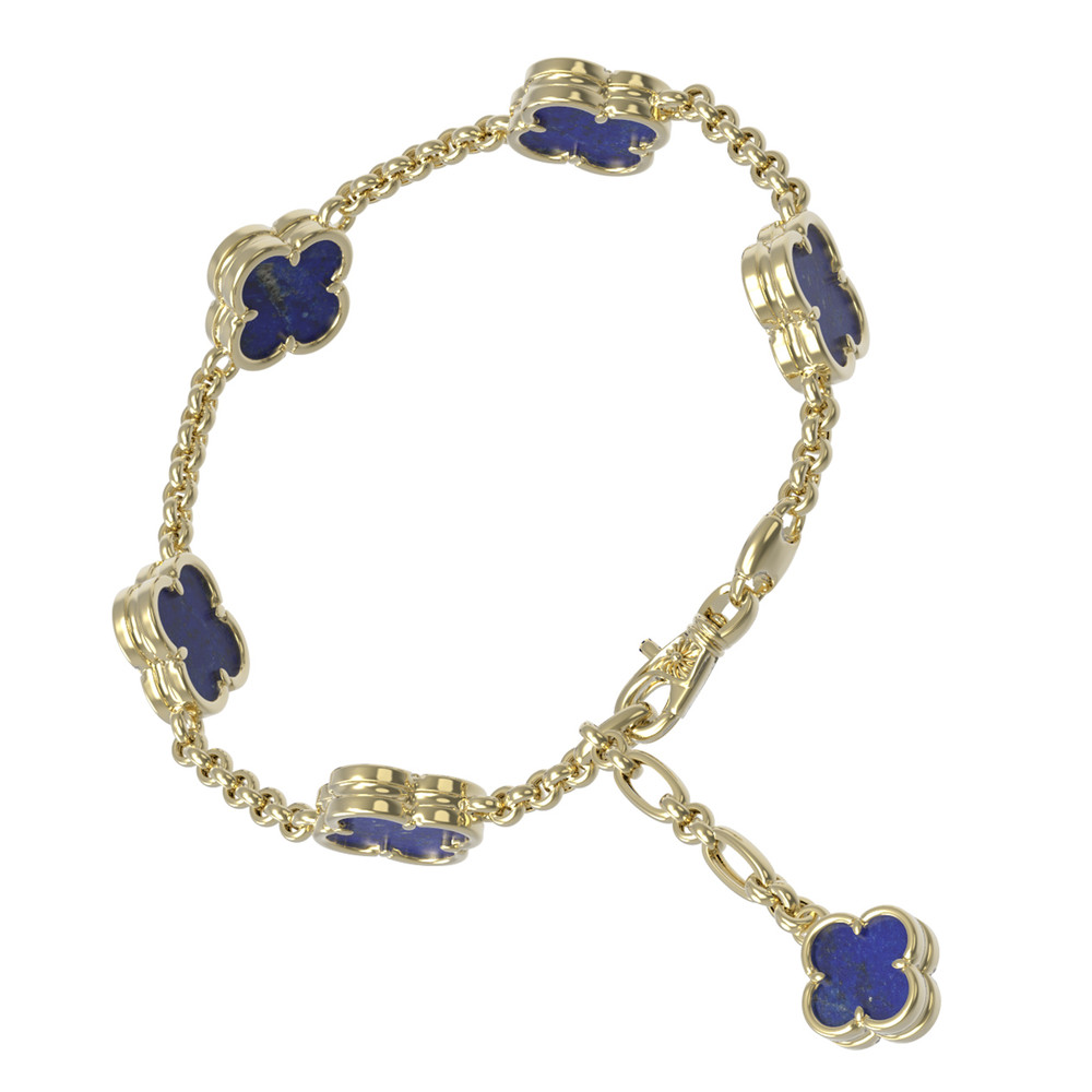 Браслет из лимонного золота c лазуритом