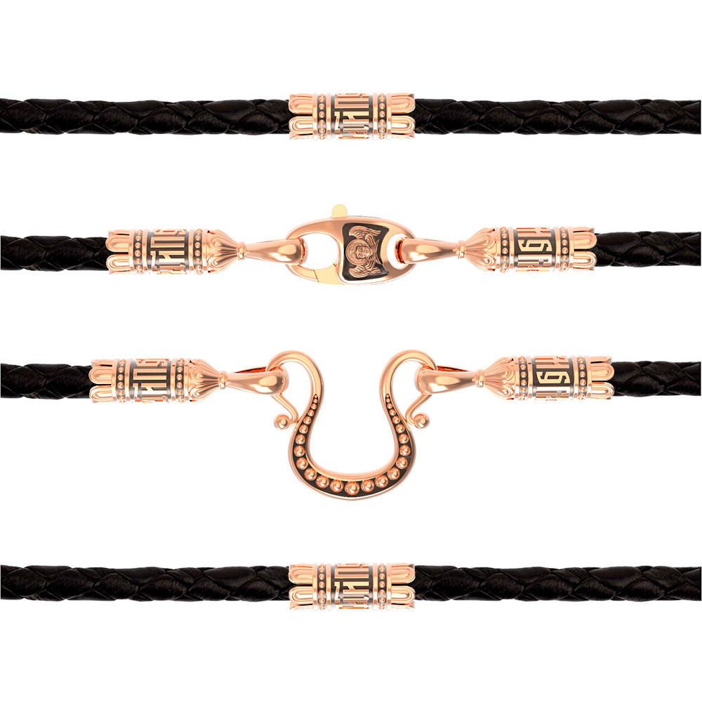 Шнурок кожаный из золота c кожаным шнурком