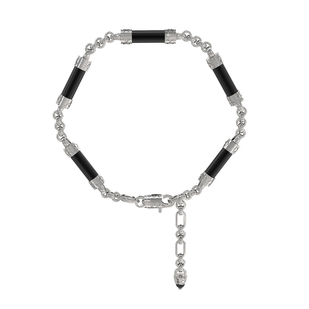 Браслет из белого золота c ониксом