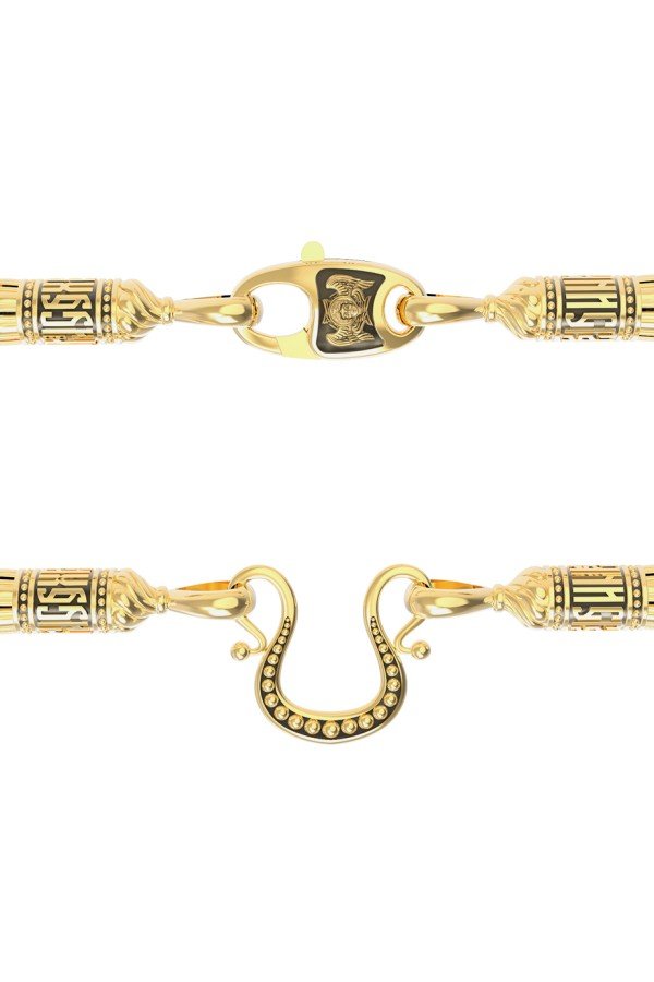 Шнурок кожаный из лимонного золота c кожаным шнурком