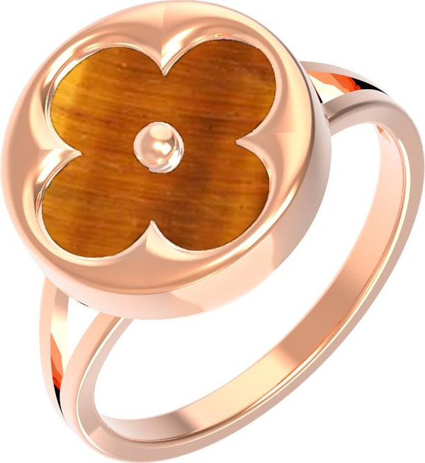 Кольцо из золота c тигровым глазом