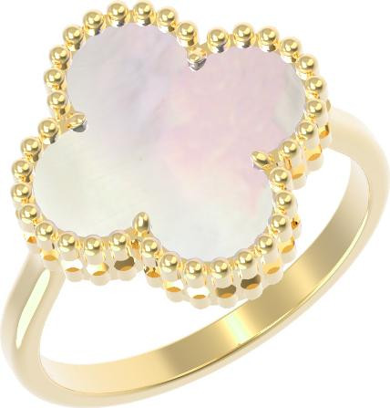 Кольцо из лимонного золота c перламутром